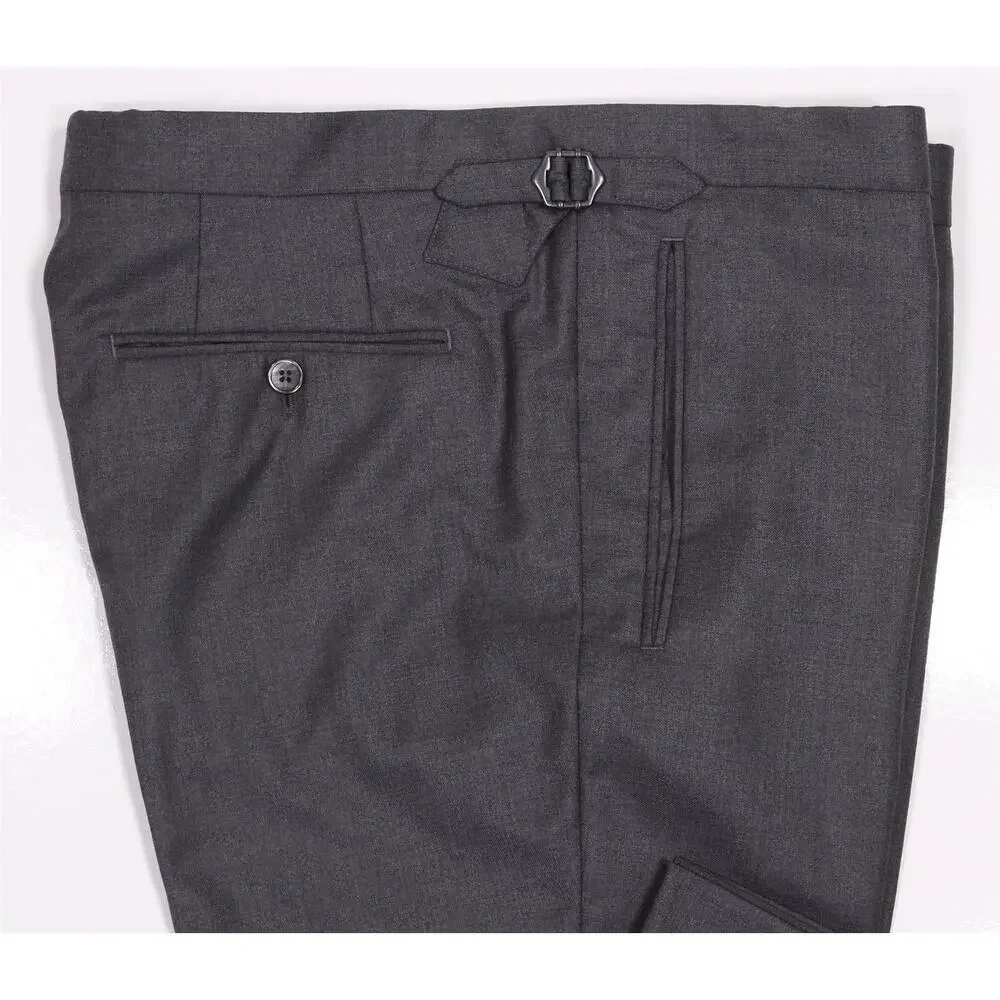 Men's Charcoal Dress Pants - Classic Tailored Trousers